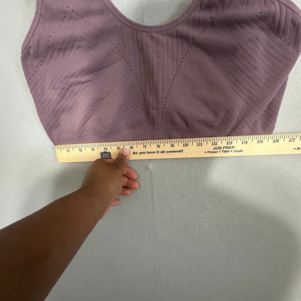 Cacique Purple Ribbed Seamless Bralette Adjustable Straps 26/28 112620 - Picture 3 of 6